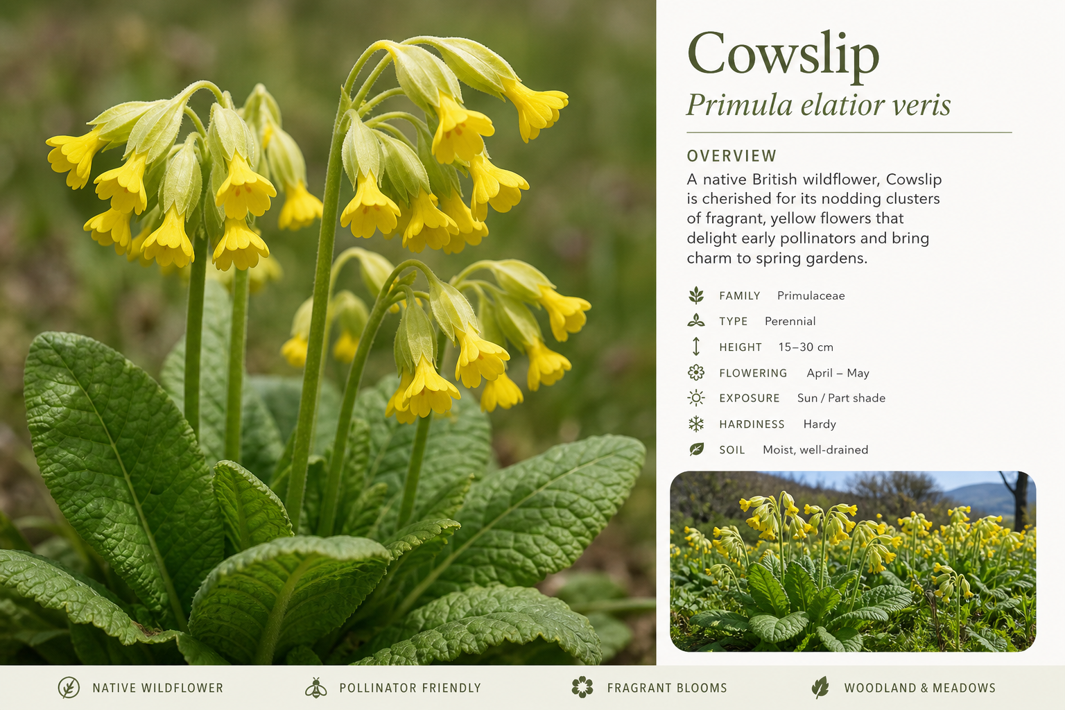 Cowslip Flowers Primula veris L./ Primula elatior L.