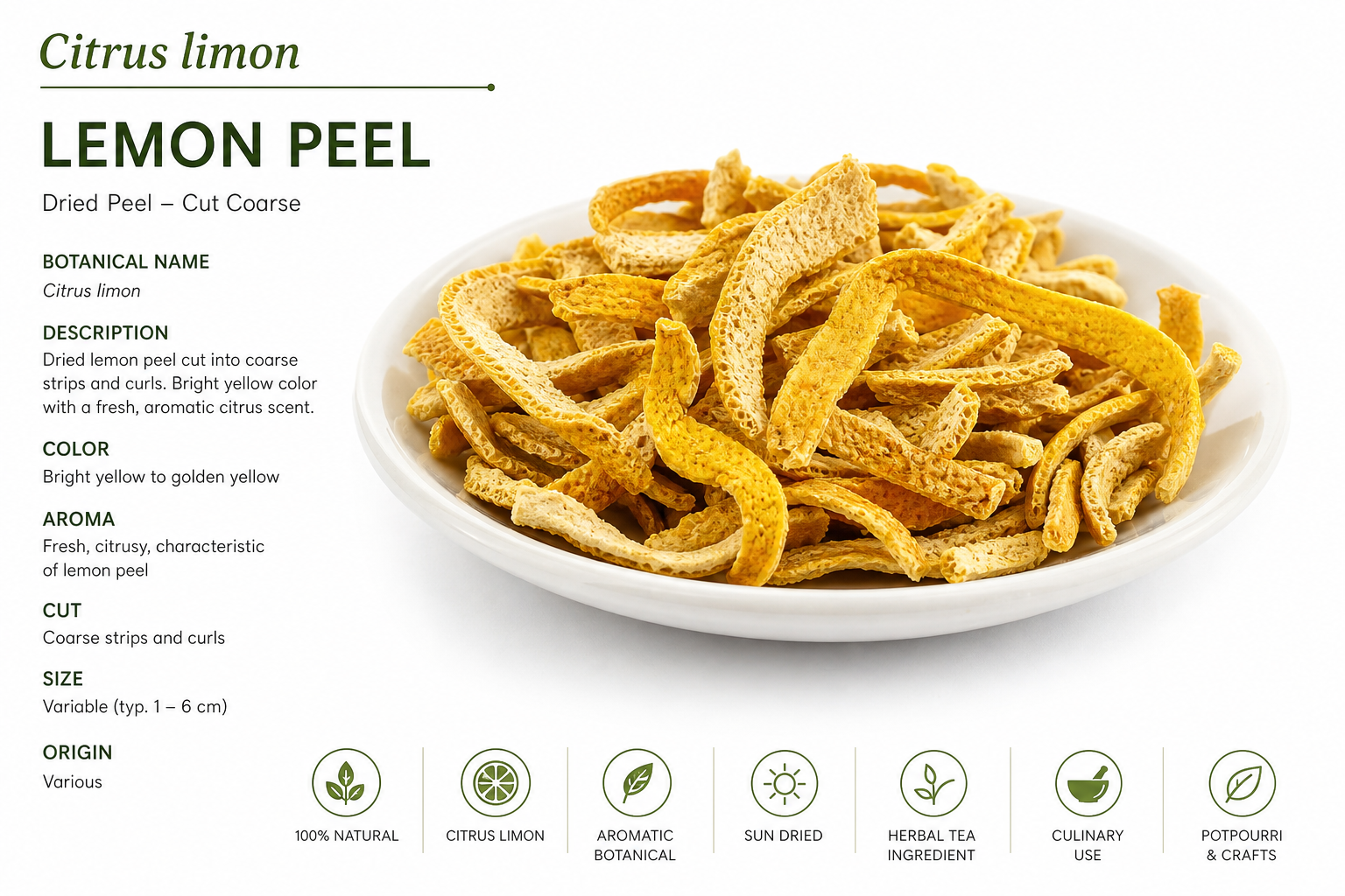 Lemon Peel Cut Citrus limon