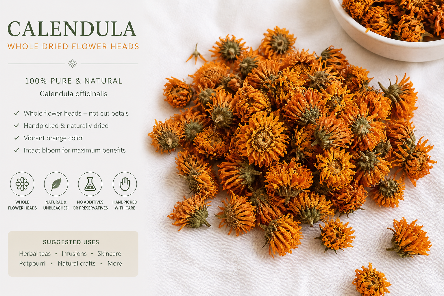 Marigold Flowers Whole Calendula officinalis