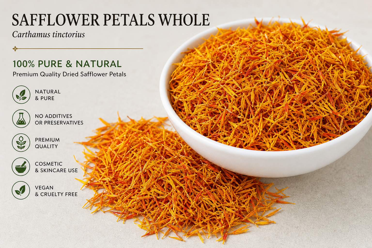Safflower Petals Whole Carthamus tinctorius